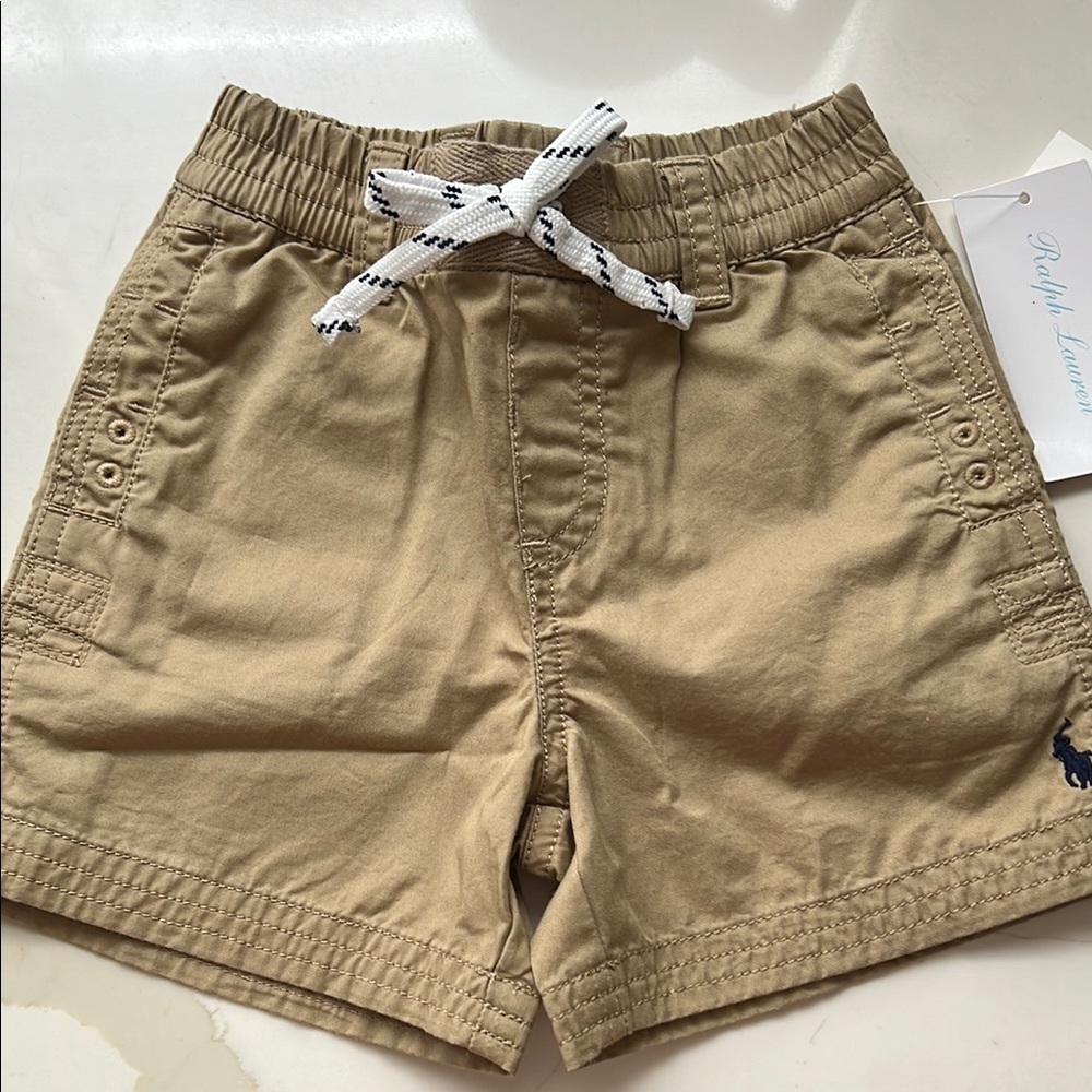 Ralph Lauren Khaki Shorts with White Tie